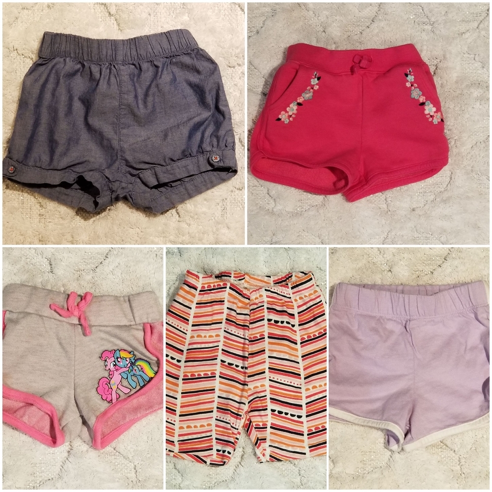 Bundle of five (5) toddler girls shorts Sz 18mths